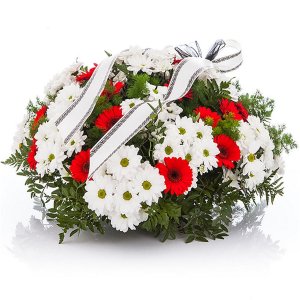 Sympathy Red and White arrangement
